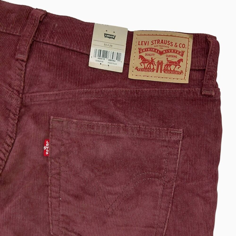 Levi's Corduroy Mom Pants Womens 33x29 Burgundy High Waisted Relaxed Fit Retro - Picture 6 of 12